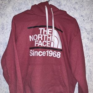Men’s Northface high neck hoodie red sz L